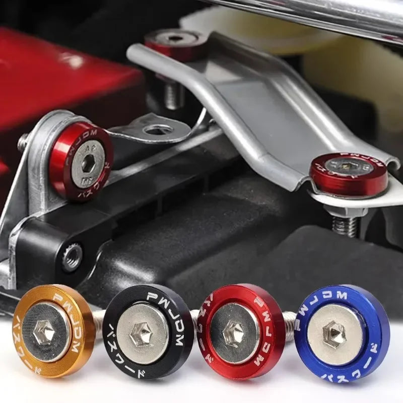 20pcs Lug Nuts Jdm Car Modification M6 Gasket Concave Screw 1.9cm Hexagonal Fasteners A Set Screw Fender Bumper Engine Aluminum